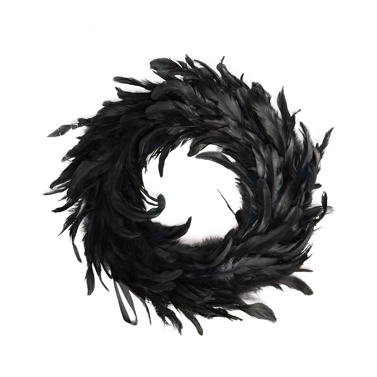 Joyfy Black Feathers Halloween Wreath for Front Door, 13.5" Wreath for Door Window Porch Thanksgiving Halloween Decor, Spooky Scene Party Favors, Halloween Photo Props,Indoor Outdoor Party De