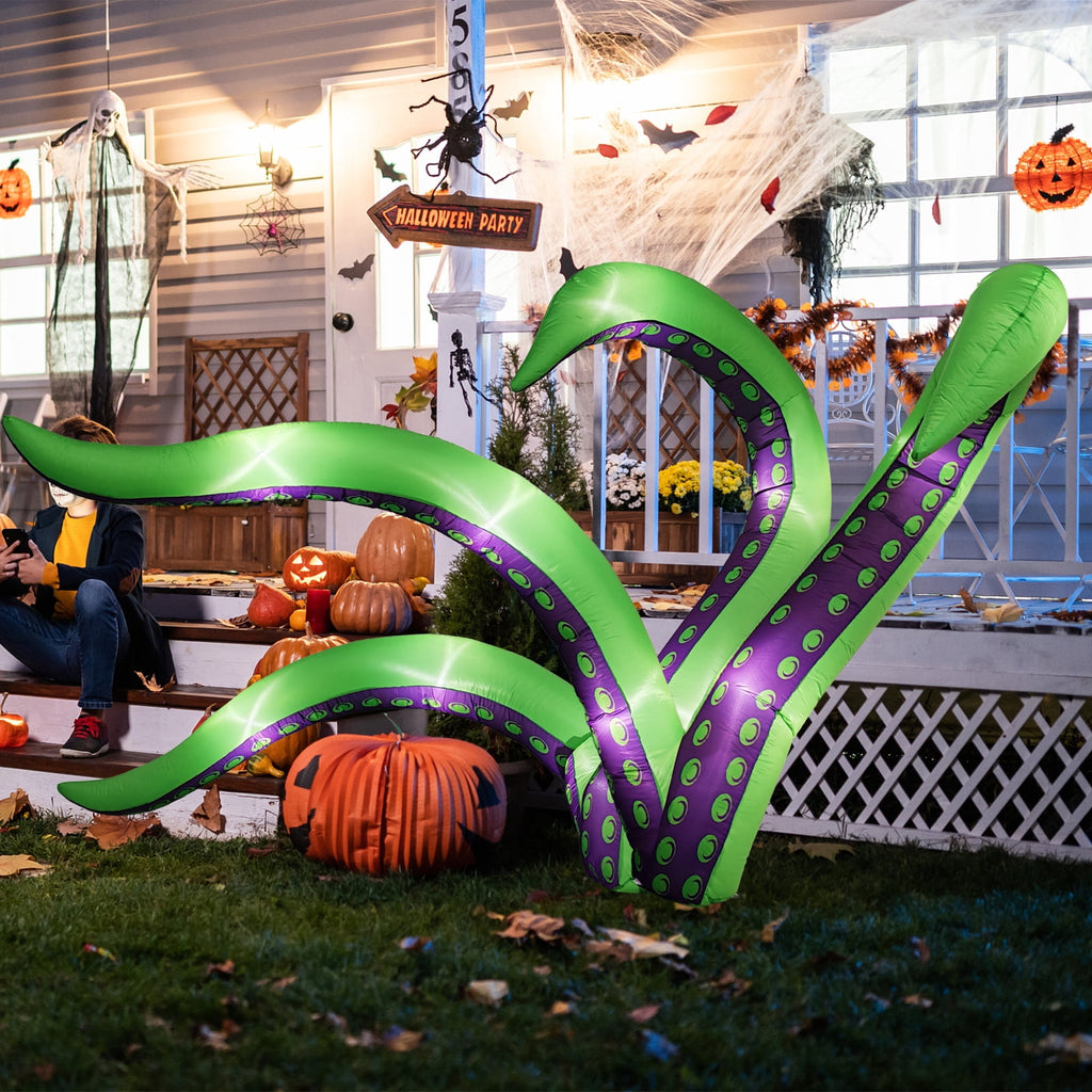 Ktaxon 7' Halloween Inflatables Decoration,Octopus Tentacle 2Pcs Blow up Decoration Octopus Legs w/ Build-in LEDs