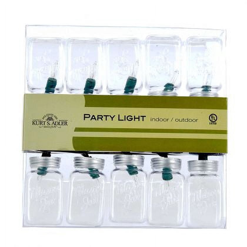 Kurt Adler UL 10-Light Clear Mason Jar Light Set