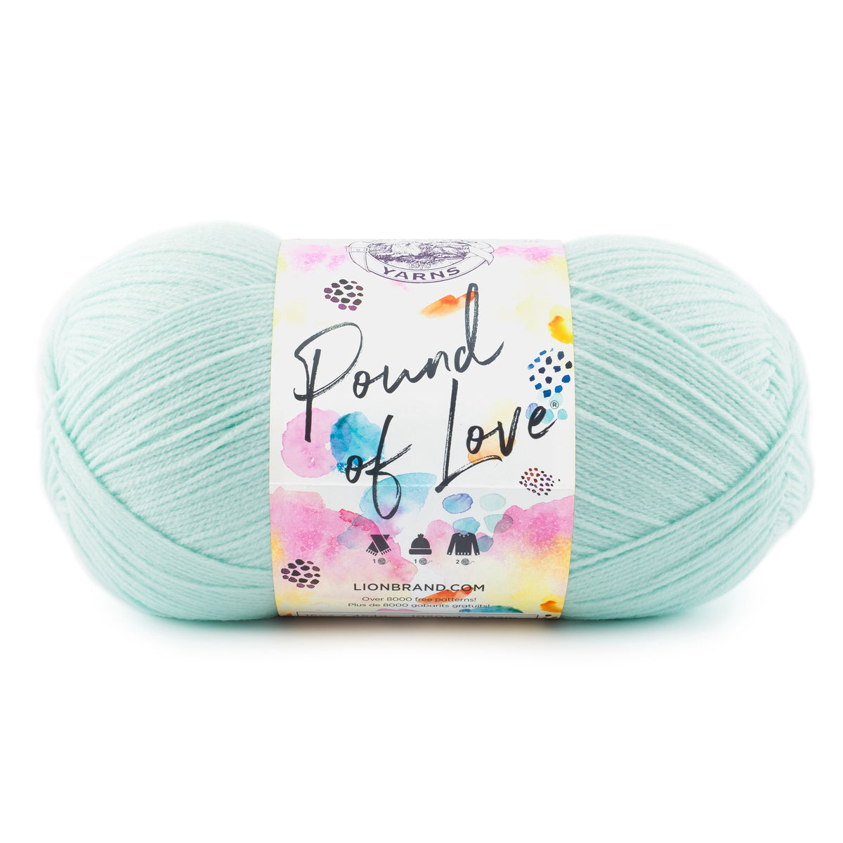 Lion Brand Yarn Pound of Love Pastel Green 4 Medium Worsted Yarn Green 16 oz 1020 yards