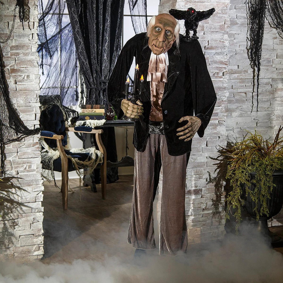 Morris Costumes 68" Animated Light-up Standing Butler Decoration
