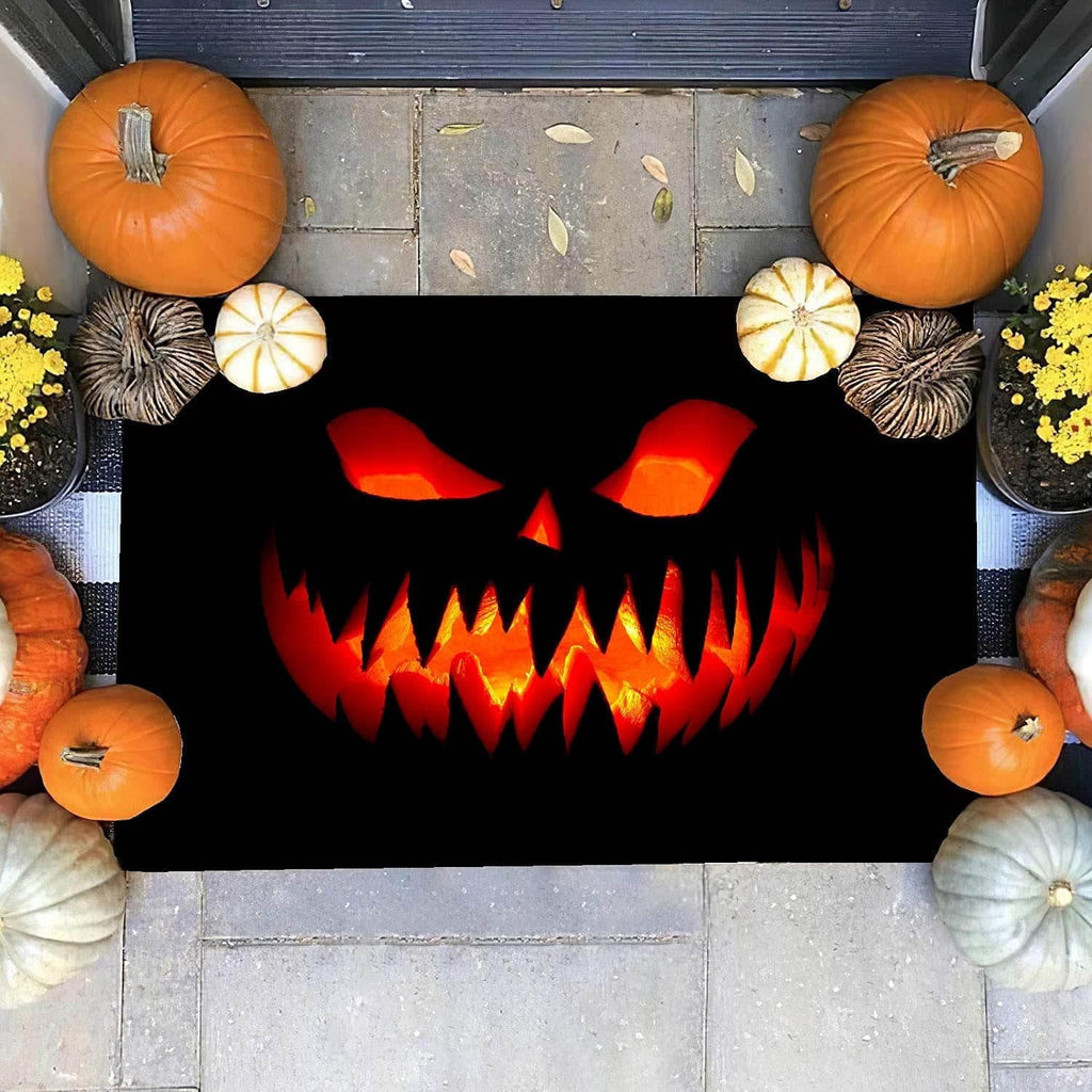 NIETEIN Halloween Welcome Doormat, 19.7 X 31.5 Inch Pumpkin Design Non-Slip Mat