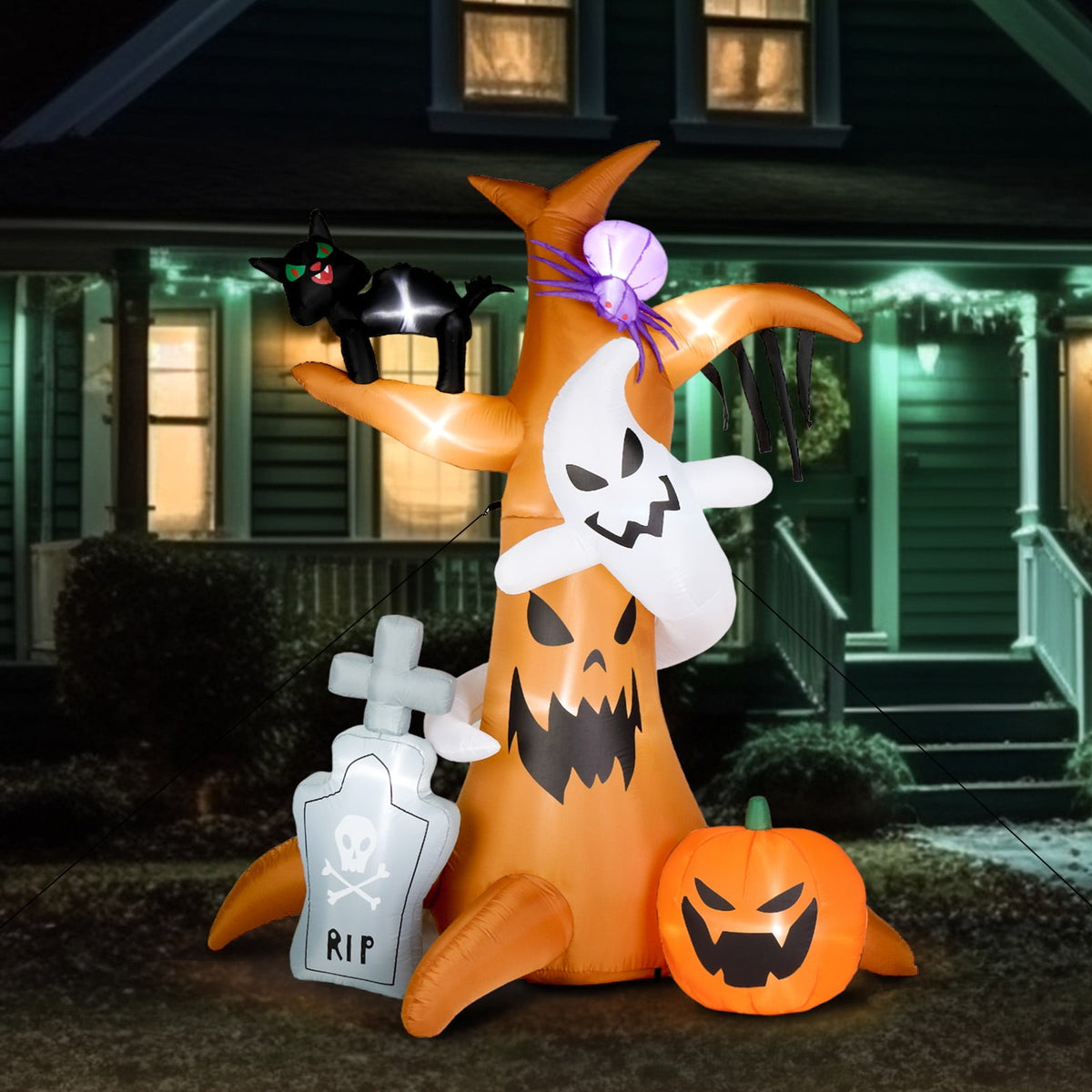 OverPatio 7.8' Halloween Inflatables Outdoor Halloween Decoration with 9pcs LED Lights