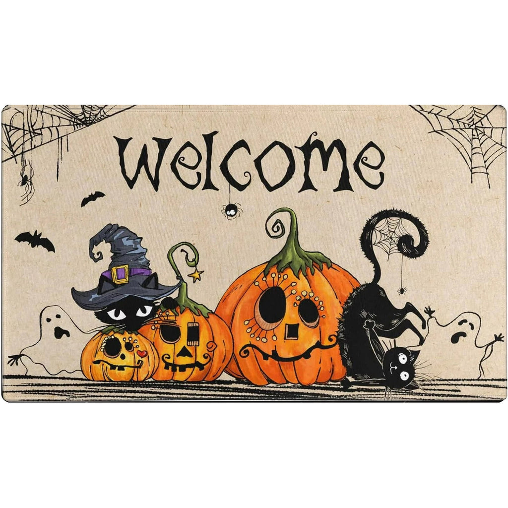 PEIBang Halloween Door Mat,Pumpkins Outdoor Rug Bathroom Doormat,Decorative Front Doormat Indoor Outdoor for Home Decor