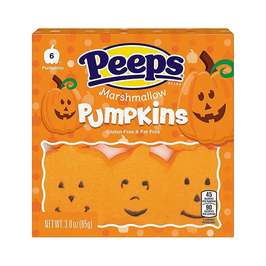 Peeps Marshmallow Pumpkins, Trick or Treat Candy, Pack of 3, 6 Count per Pack