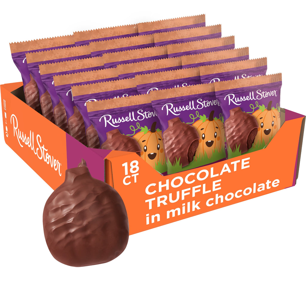 RUSSELL STOVER Halloween Milk Chocolate Chocolate Truffle Pumpkin, 1.3 oz.
