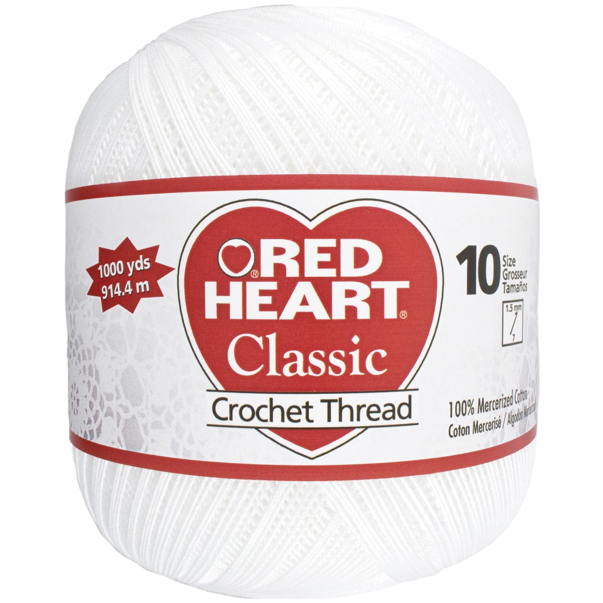 Red Heart® Classic White Cotton Yarn, 1000 Yds Size 10