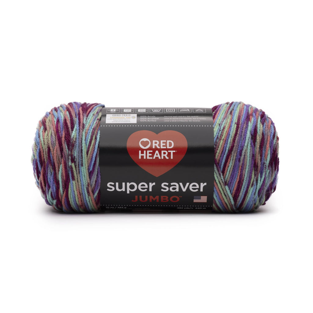 Red Heart Super Saver Jumbo #4 Medium Acrylic Yarn, Starburst Print 10oz/283g, 482 Yards