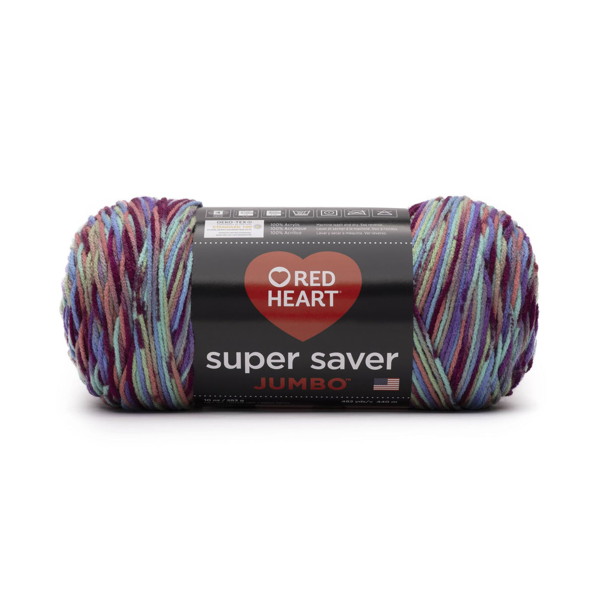 Red Heart Super Saver Jumbo #4 Medium Acrylic Yarn, Starburst Print 10oz/283g, 482 Yards