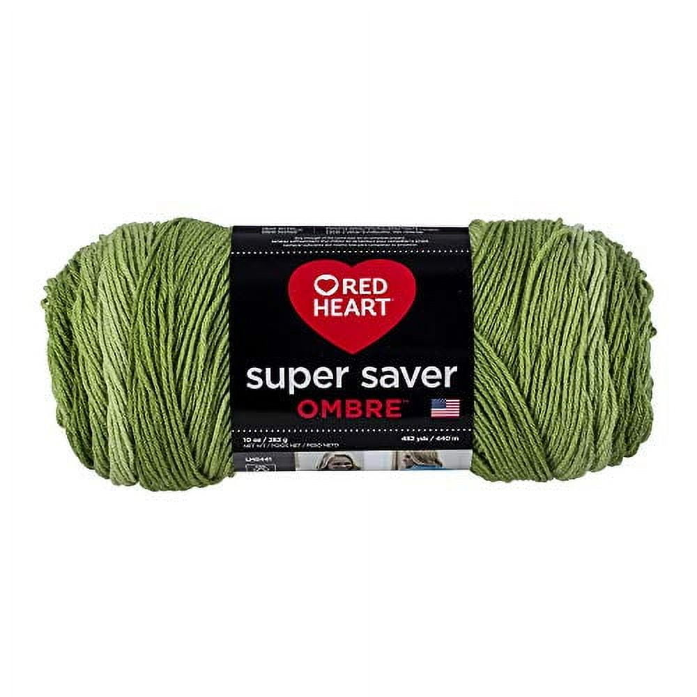 Red Heart Super Saver Ombre Medium Acrylic Green Apple Yarn, 482 yd