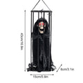 Screaming Animated Halloween Decorations, Halloween Decor Prop with Motion Sensor, Scary Skull Cage Prisoner Decor, Spooky Hanging Ghost Light Up Eyes Decorations