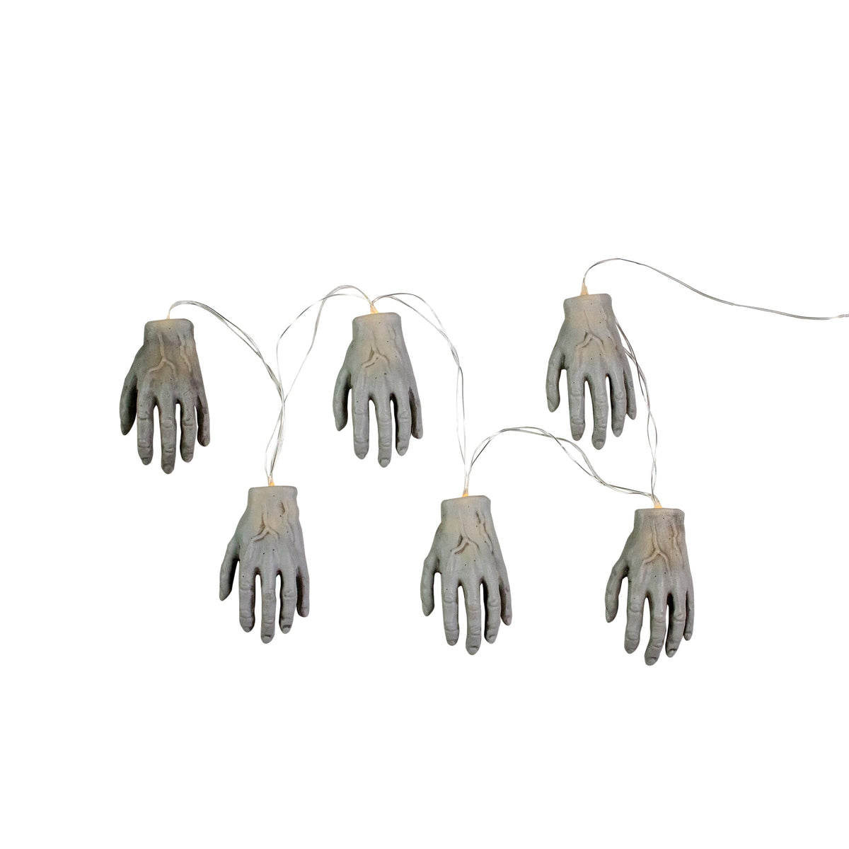 Set of 6 Skeleton Hands Halloween Light Set