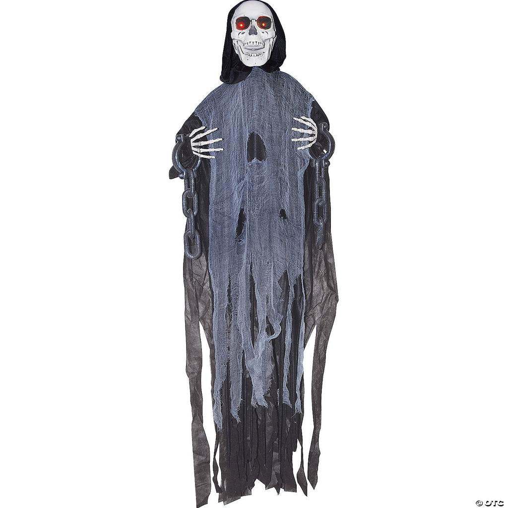 Sunstar Ghost Skeleton In Chains Animated LED Lighted Hanging Halloween Decoration - 60 in