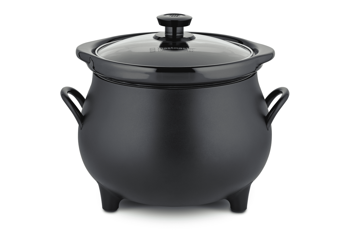 Toastmaster 4QT Black Cauldron Slow Cooker with Removable Crock and Glass Lid