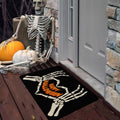 TOPRenddon Halloween Door Mat, Outdoor Front Door Decorative Doormat 16" x 24", Spider Web Bones Welcome Doormats, Non-Slip Rubber Mats Washable Carpet for Porch, Entryway, Indoor, Bathroom, Kitchen