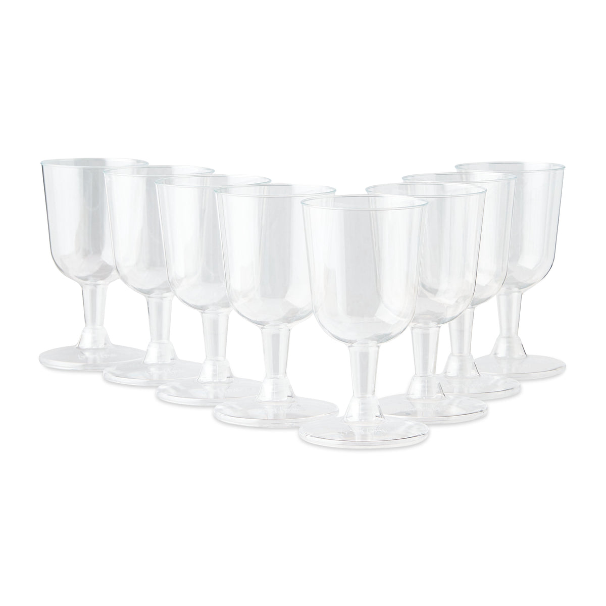 Way To Celebrate Clear Plastic Wine Glasses, 8 Count, 6.3 fl oz, 4.84 in x 2.64 in