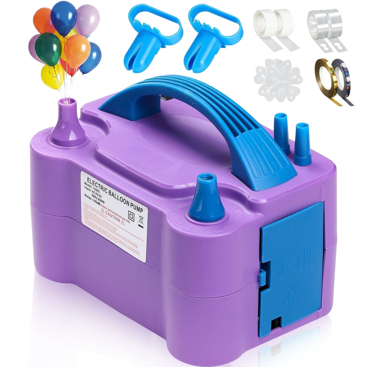 Electric Balloon Pump, Portable Dual Nozzle Blower Air Balloon Pump & Inflator for All Balloons Party Wedding Decoration