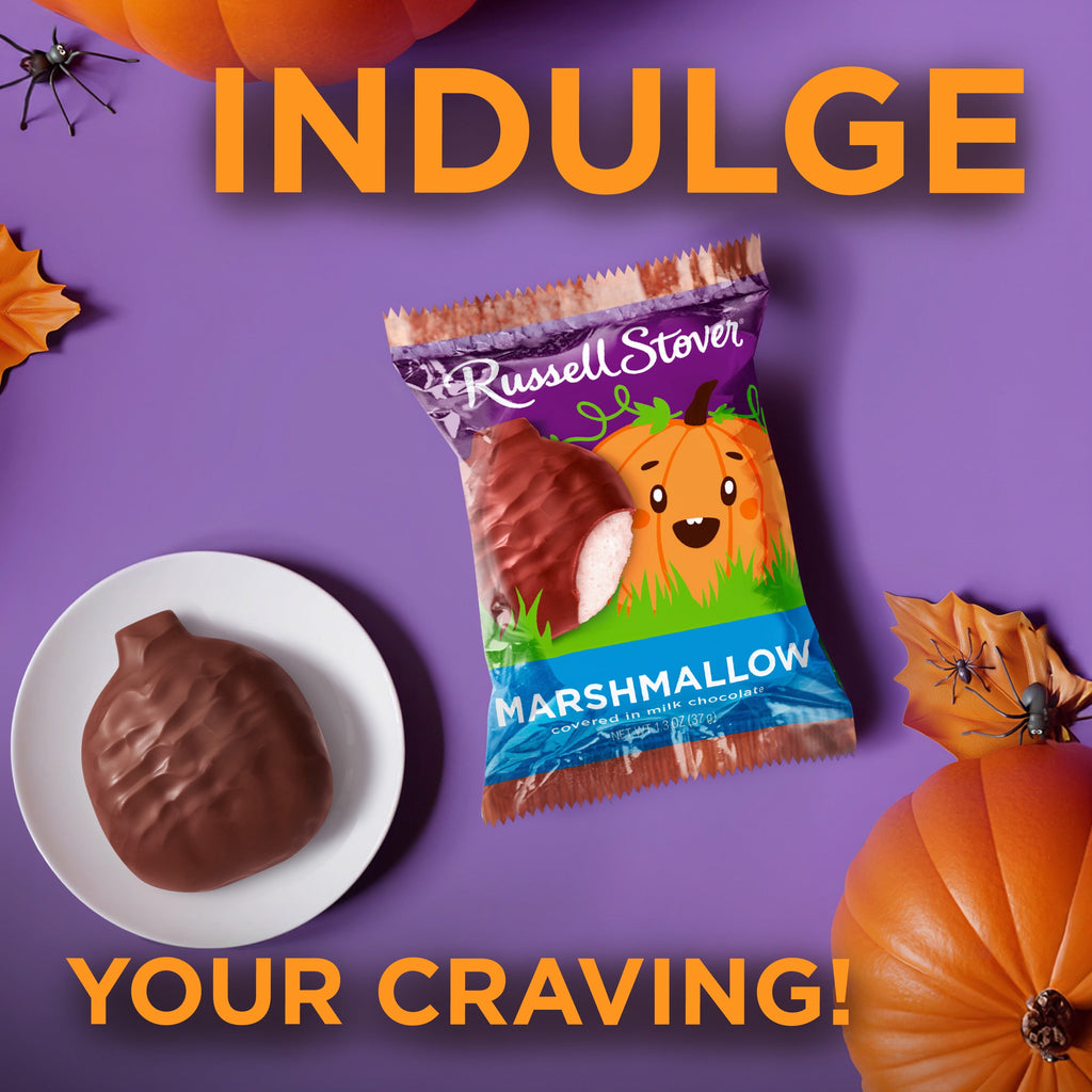 RUSSELL STOVER Halloween Dark Chocolate Raspberry Crème Pumpkin, 1.3 oz.