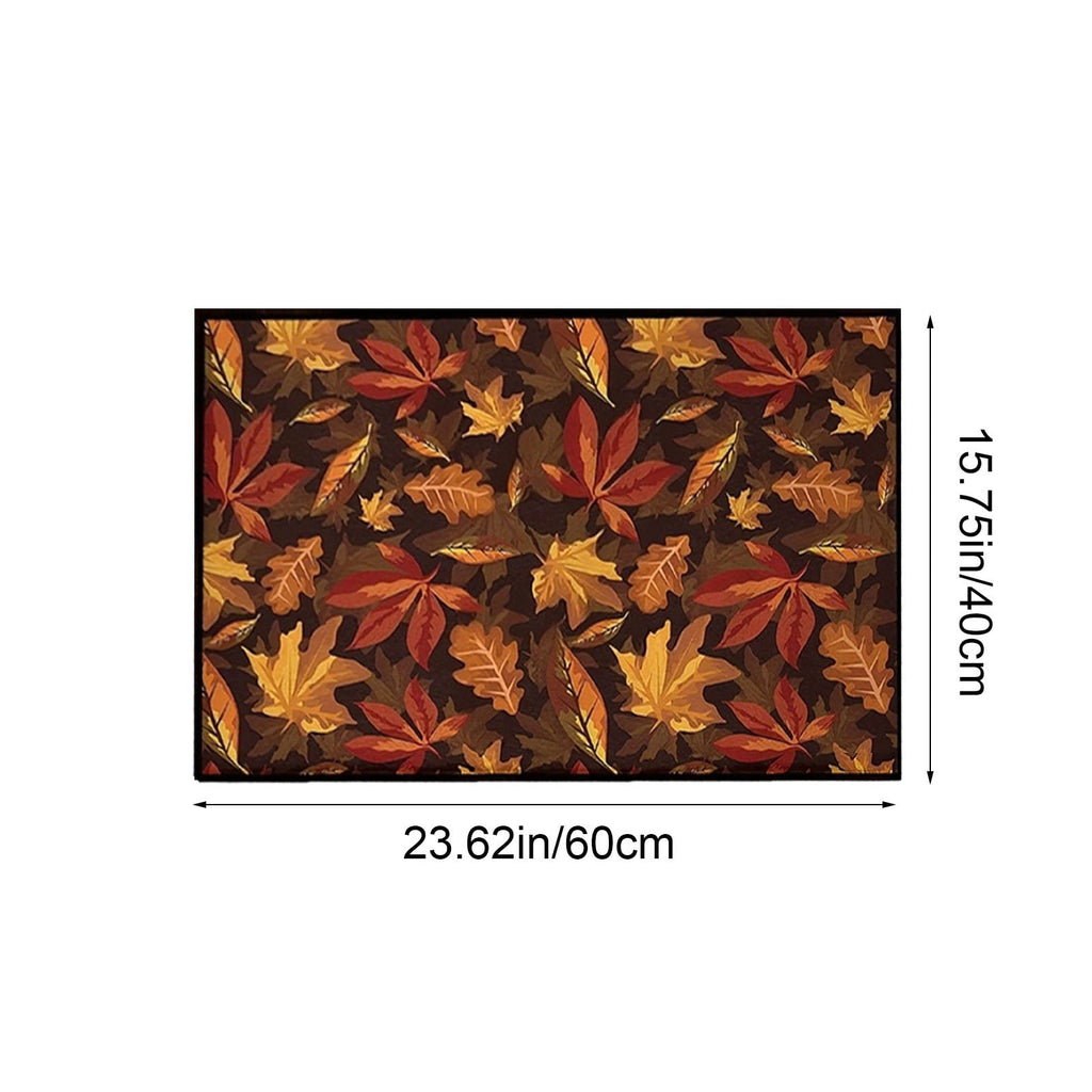 AYktou Fall Bathroom Rugs, Halloween Maple Leaves Pumpkin Kitchen Mats for Floor Warm-Colored Area Rug Thanksgiving Decor Carpets, Home Fall Holiday Party Harvests Grateful Blessed Doormat