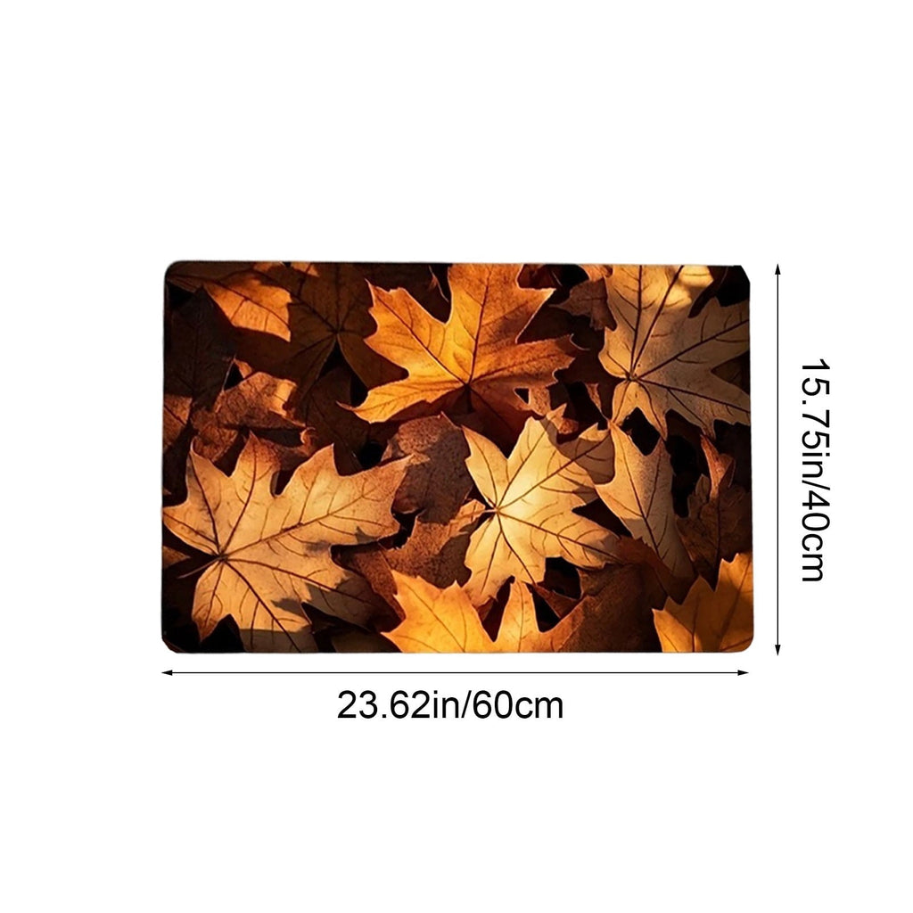 Twfbrm Fall Welcome Doormat, Fall Decorations for Home, 16"x24" Maple Leaves Pattern Floor Mat, Non-Slip Absorbent Entrance Rug Autumn Decorative Front Door Carpet for Thanksgiving Halloween