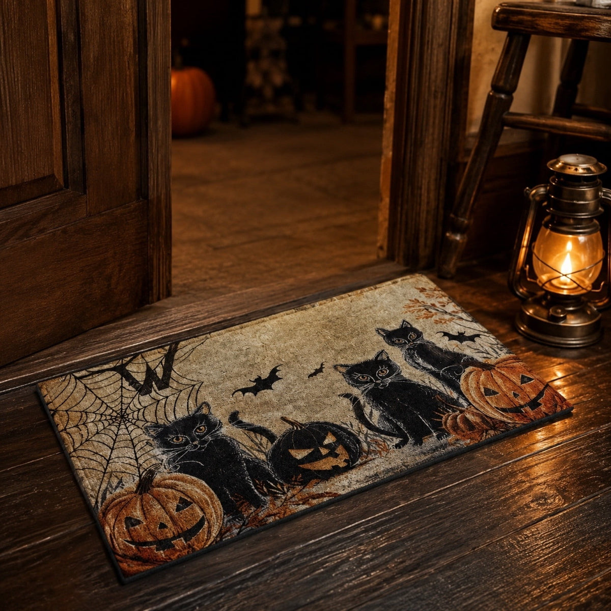 WWC Halloween Door Mat, 32x20 inch Halloween Decor Thick Non Slip Ghost doormat, Entryway Rug for Fall Party Indoor Outdoor Front Porch