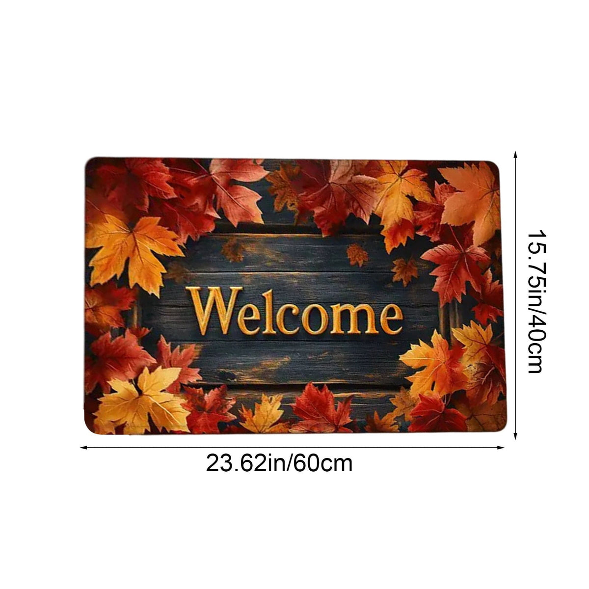sruoe Fall Door Mat Absorbent Non-Slip Durable Halloween Decorations, Front Door Mat for Porch with Rubber Backing, Indoor Outdoor Entryway, Easy Clean Low-Profile Fade-Resistant.