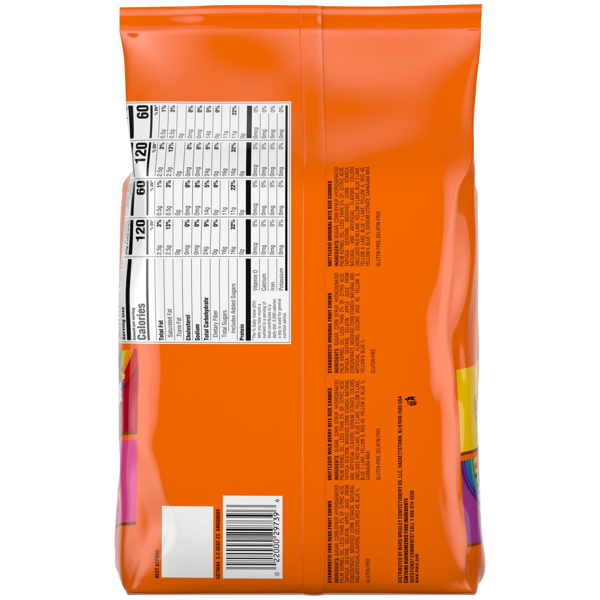 Skittles & Starburst Fun Size Chewy Halloween Candy Variety Pack - 105 Ct Bulk Bag
