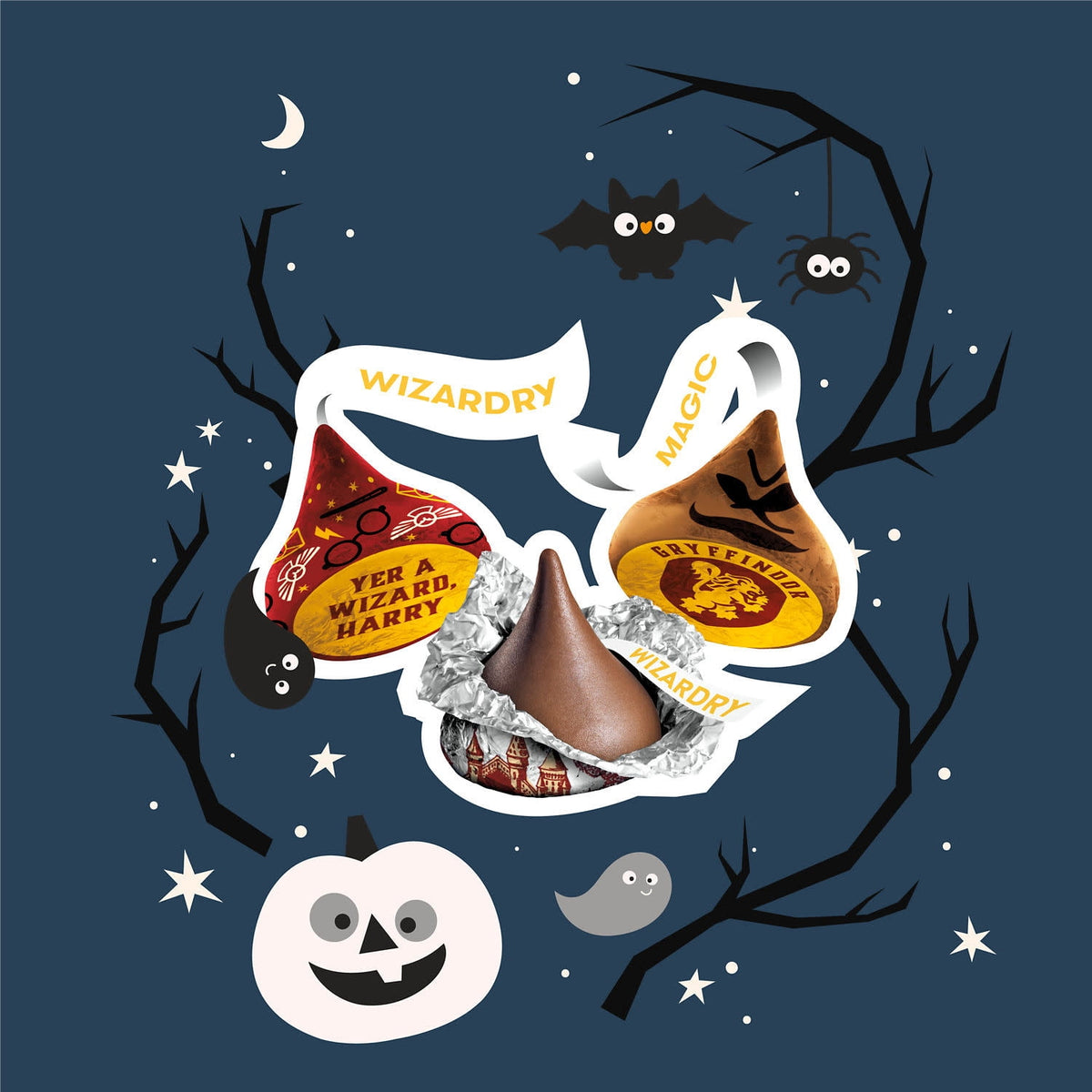 Hershey's Kisses Milk Chocolate Harry Potter, Halloween Candy Bag, 8.5 oz