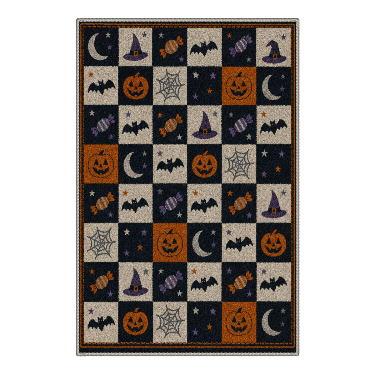 GENIMO 2'x3' Halloween Doormat, Washable Non Slip Soft Gothic Castle Outdoor Door Mat for Front Door Covered Porch Patio Entryway, Antique Gold