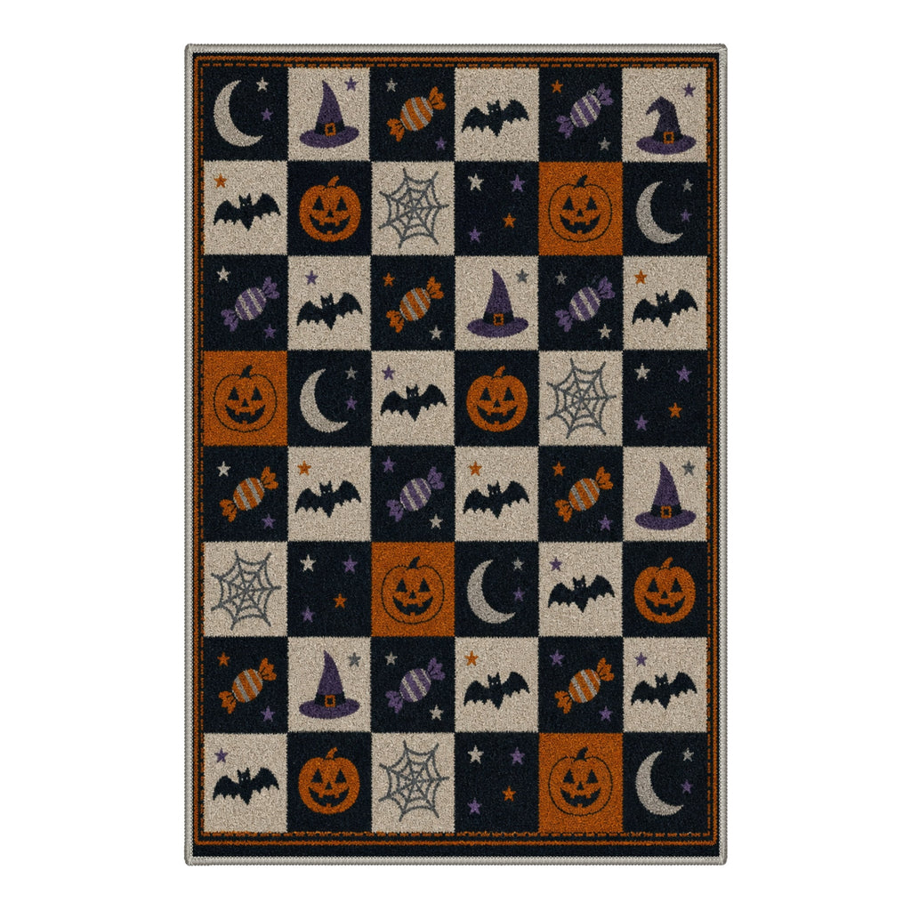 GENIMO 2'x7' Halloween Runner Rug, Washable Non Slip Soft Vintage Witch Indoor Outdoor Hallway Runner for Porch Patio Kitchen Entryway, Retro Sepia