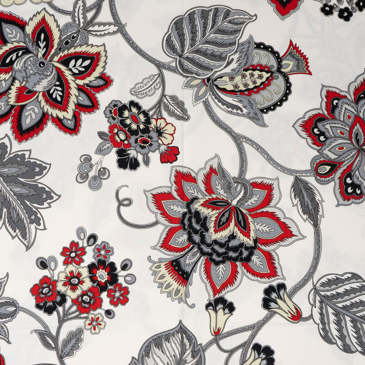 Waverly Inspirations 100% Cotton 45" x 2 Yards Precut Jacobean Red Black Gray Sewing & Crafting Fabric, 1 Each