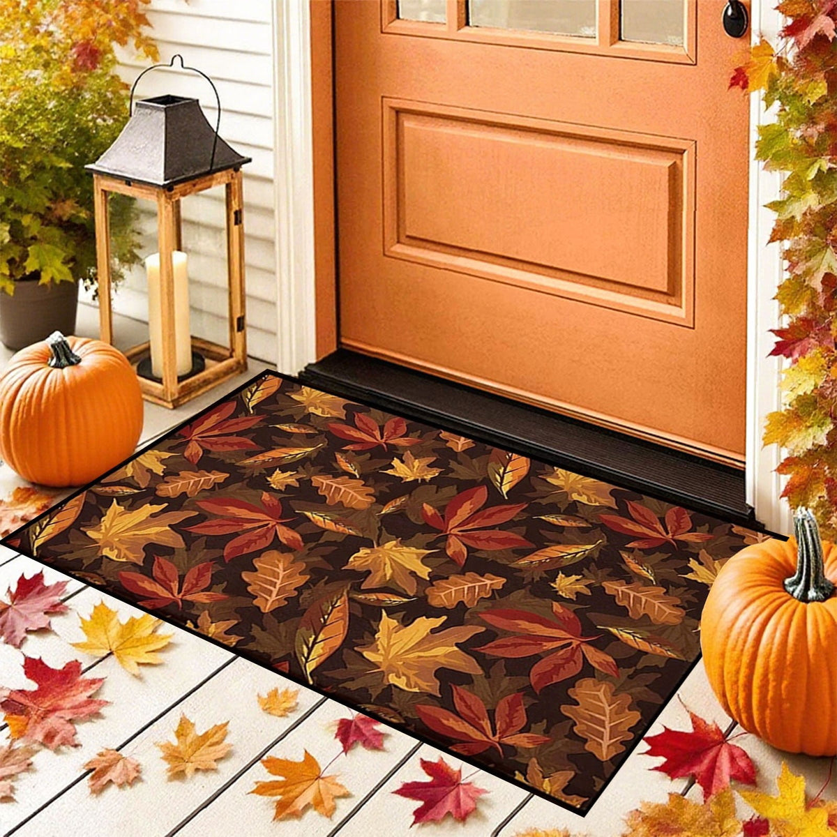 Autumn Door Mat for Entryway, 16x24 Inch, Fall-Themed Floor Doormat for Home Decor, Non-Slip Rug Mat for Living Room, Kitchen, Bedroom, Gifts for Fall Lovers (E)