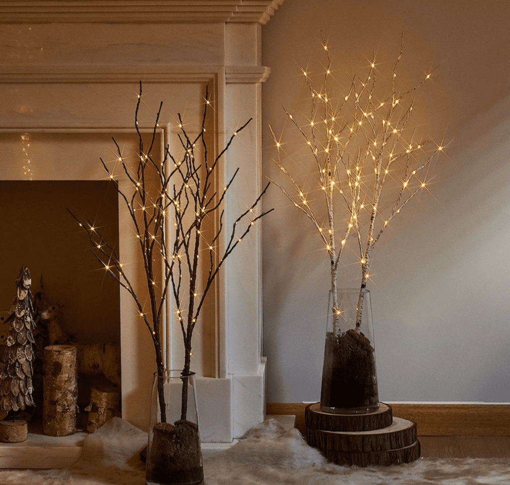 32-inch LED Fairy Light Branch with Timer Function - 50 Warm White LEDs, Battery-Operated Brown Branch, Suitable for Indoor/Outdoor Decorations, Perfect for Vases, Christmas, Parties, and Home Decor.