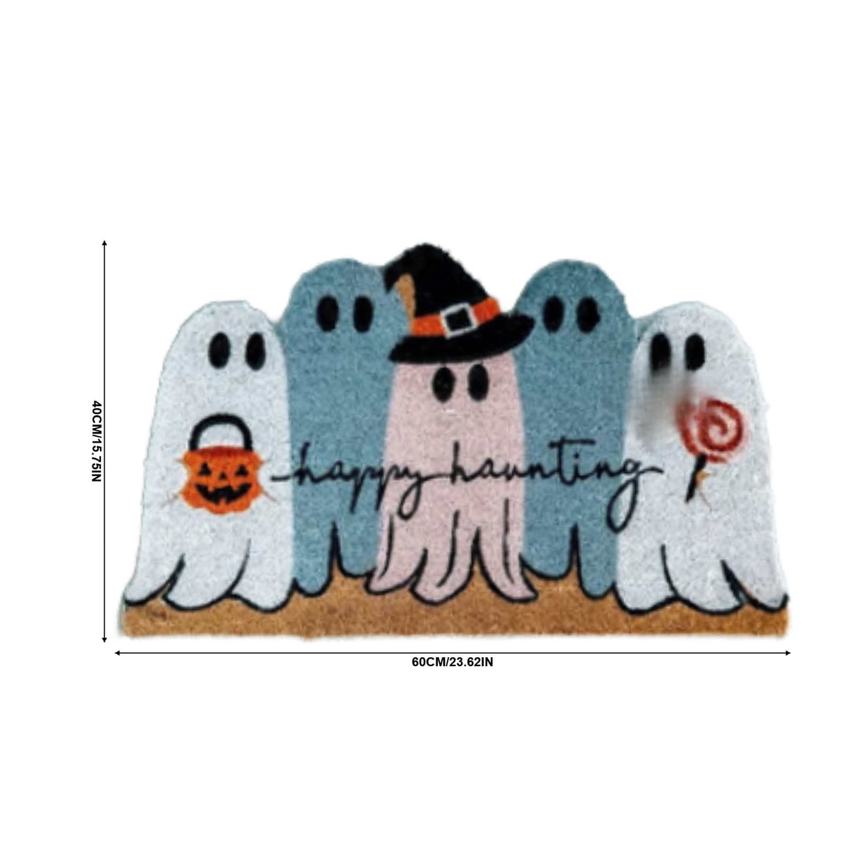 Orangide Halloween Decorations Ghost Doormat Non Slip Outdoor Entrance Rug Spooky Welcome Mat for Patio Porch Entryway Fall
