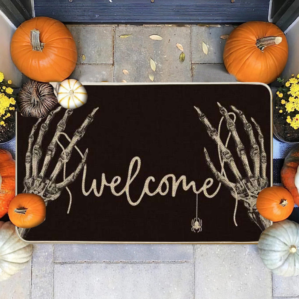YIMWNYI Halloween-Themed Door Mat, Spooky Entryway Rug, Non-Slip Wiper, Decorative Pumpkin Mat, Perfect for Trick-or-Treaters, Versatile Indoor Outdoor Decor