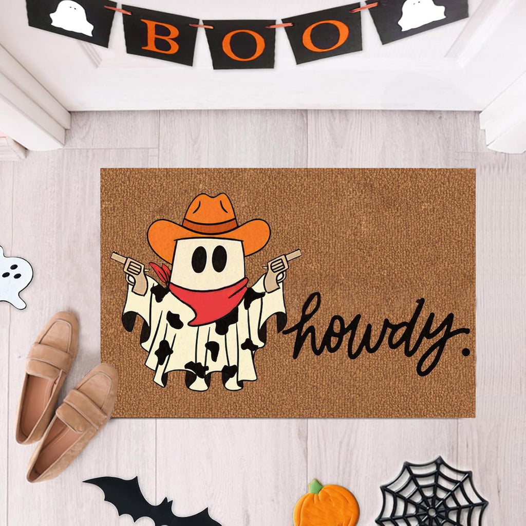 Stijggn Halloween Kitchen Rugs Halloween Mat Halloween Decorations Doormat, Welcome Mats for Front Door,Spooky Outdoor Mats for Front Door, Living Room, Bedroom, K-ids' Room