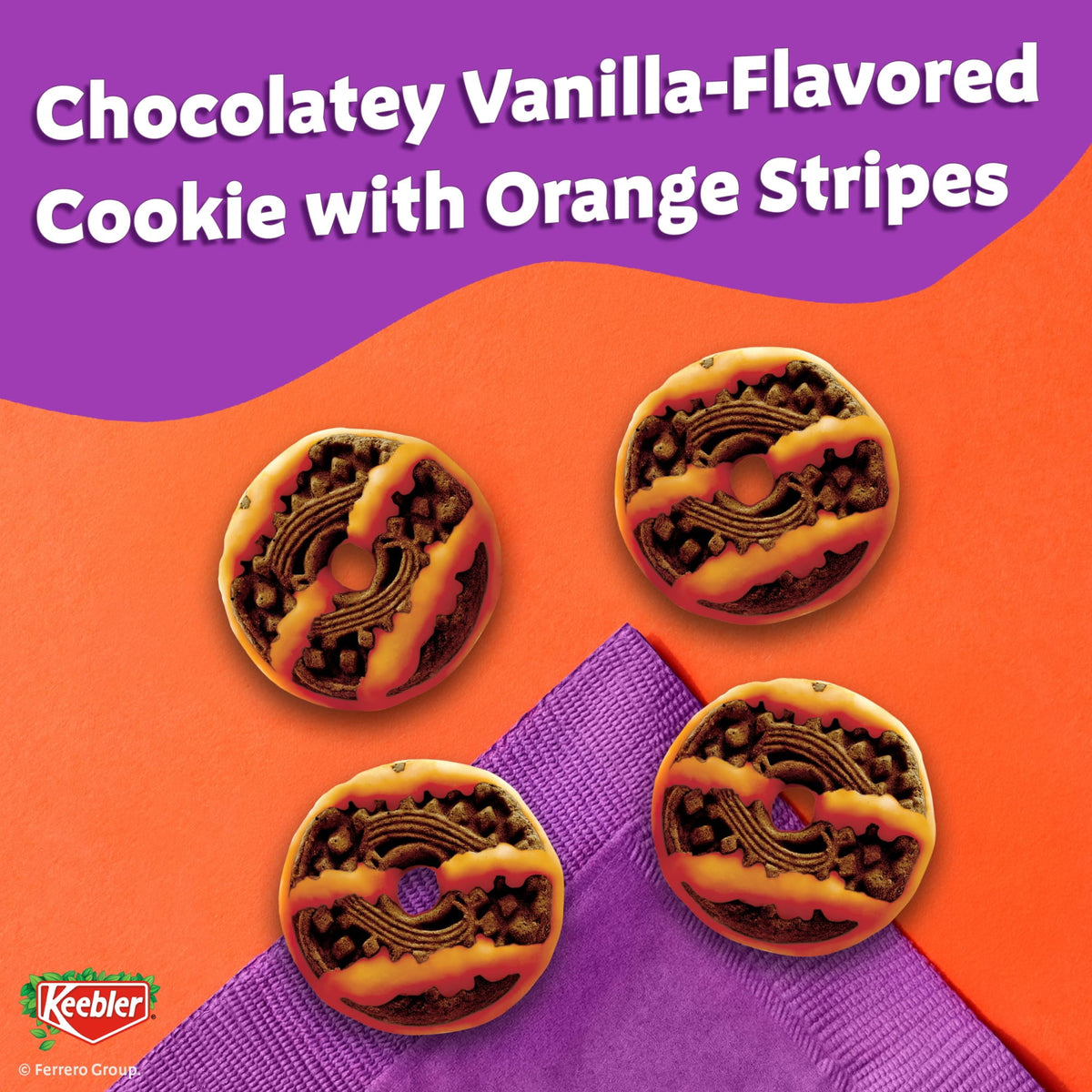 Keebler Spookie Fudge Stripes Minis, Halloween Candy, Chocolatey Cookies, 30 Glow-in-the-Dark Packs, 15 oz