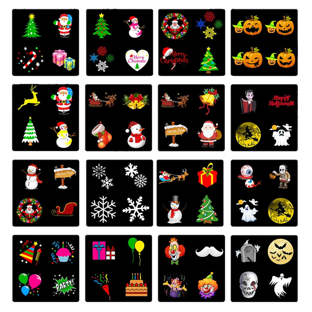 Projector Lights 16 Patterns Garden Lamp Lighting Waterproof Landscape Projection Light for Christmas Halloween Holiday Indoor Outdoor Wall Motion Decoration