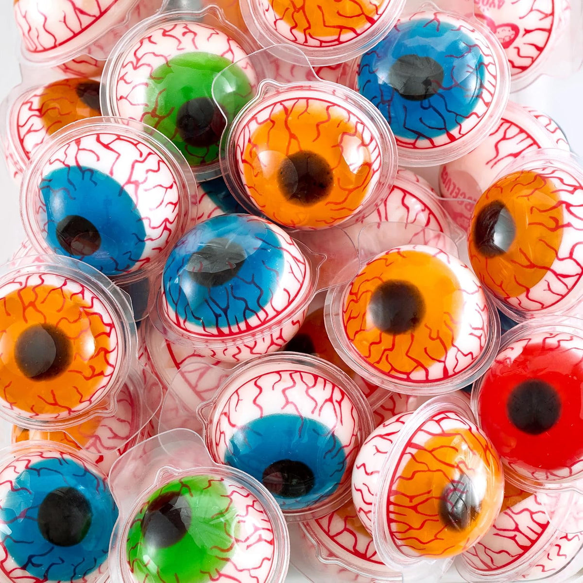 30 Gummy Eyeballs, Spooky Halloween Eyeball Candy in 4 Flavors, Soft Gummies with Jelly Filling, Individually Wrapped, By 4YoreElves (19 oz)