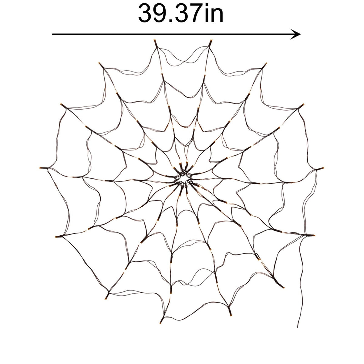 Halloween Arachnid Web Lights, 39 In Diameter 60 LED With Black Spider, Water Proof Colorful Web Lights With Remote Control for Halloween Indoor Outdoor Garden Patio Home Decoration