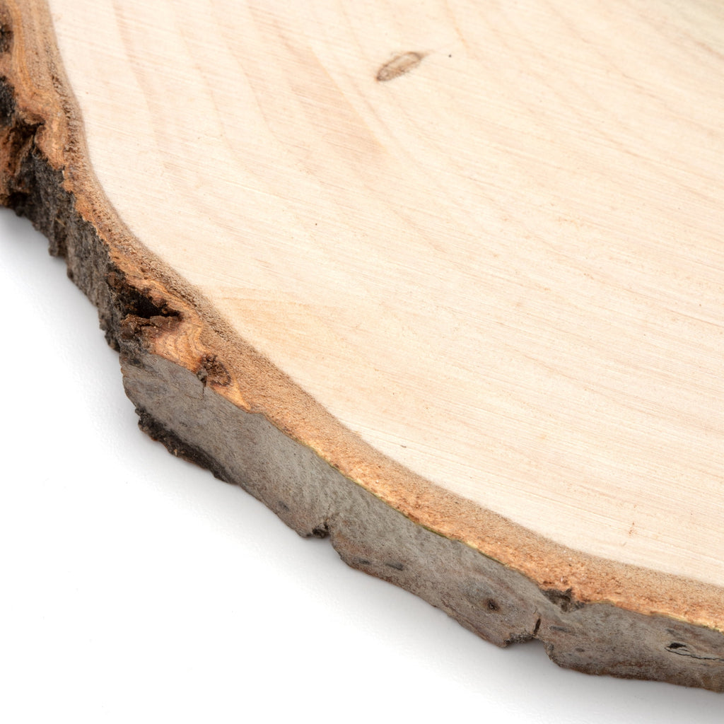 Hello Hobby 10 inch Round Rustic Poplar Wood with Bark Plaque