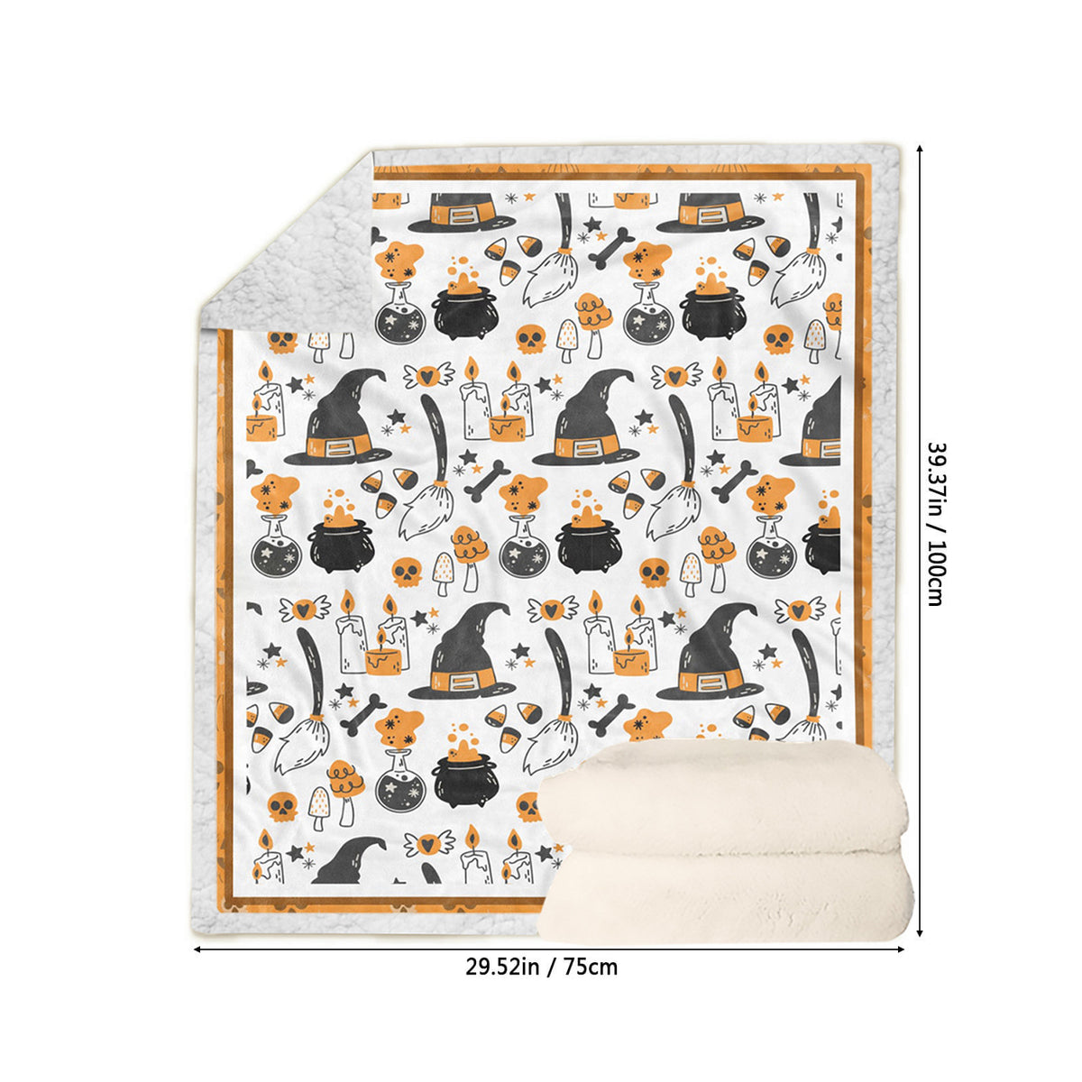 FastXmas Halloween Throw Blanket, 30"x40" Flannel Fleece Pumpkins Maple Checkered Plush Blanket, Soft Lightweight Skin-Friendly Fall Harvest Decorative Throw Blanket for Couch Sofa Bed Outdoor