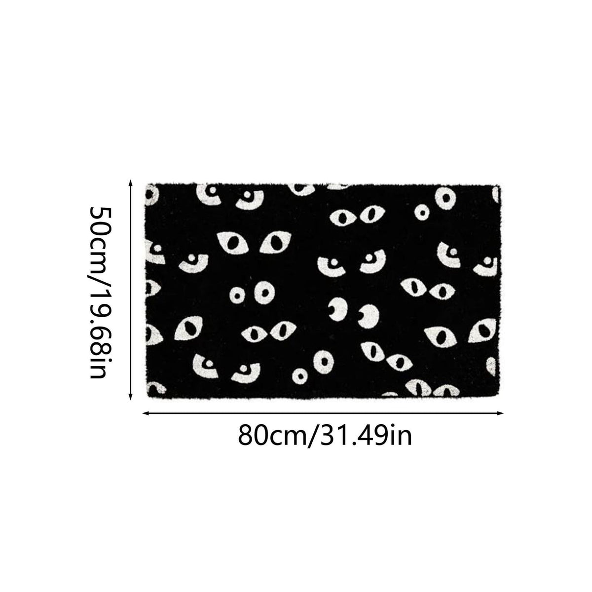 AHGQT Funny Green Eyes Cat Bathroom Rug, 31’’x19’’ Non Slip Machine Washable Mat, Spooky Halloween Rug Decor for Home Bedroom Shower Floor