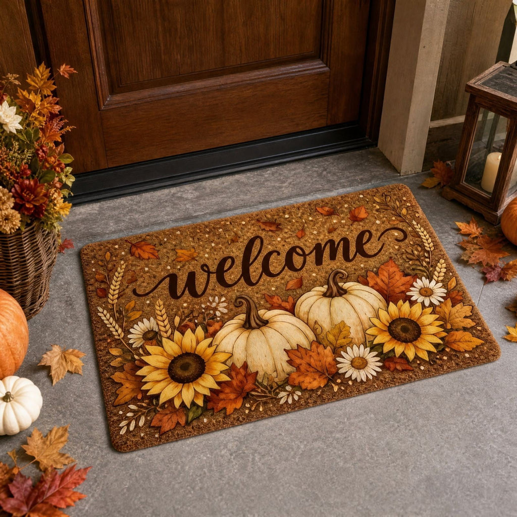 Autumn Door Mat for Entryway, 16x24 Inch, Fall-Themed Floor Doormat for Home Decor, Non-Slip Rug Mat for Living Room, Kitchen, Bedroom, Gifts for Fall Lovers (E)