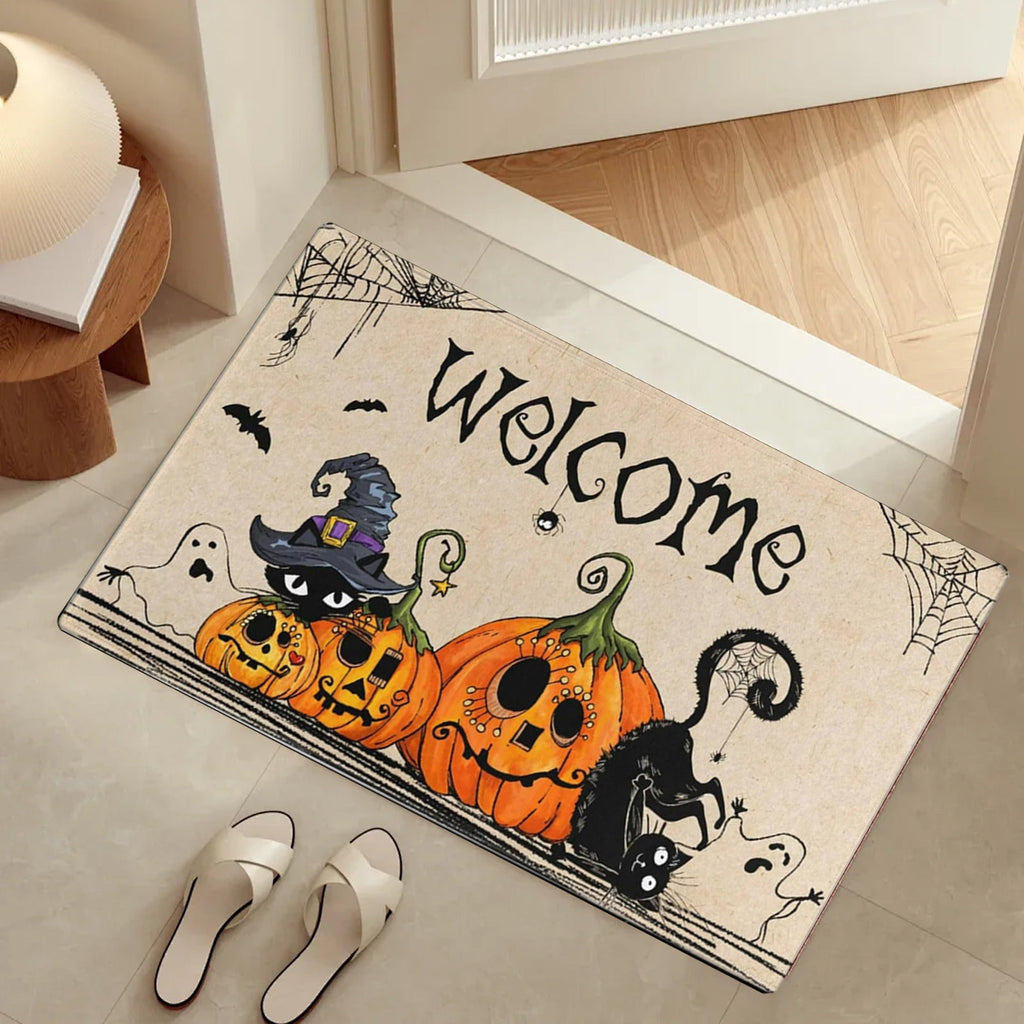 PEIBang Halloween Door Mat,Pumpkins Outdoor Rug Bathroom Doormat,Decorative Front Doormat Indoor Outdoor for Home Decor