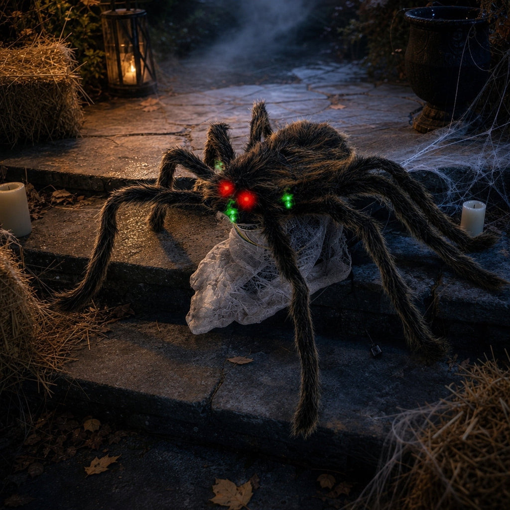 Halloween Jumping Prop Animated Pops Up Fuzzy with Light Sounds Scary Electrics Trick Toy Haunteds House Outdoor Indoor Horror Decor