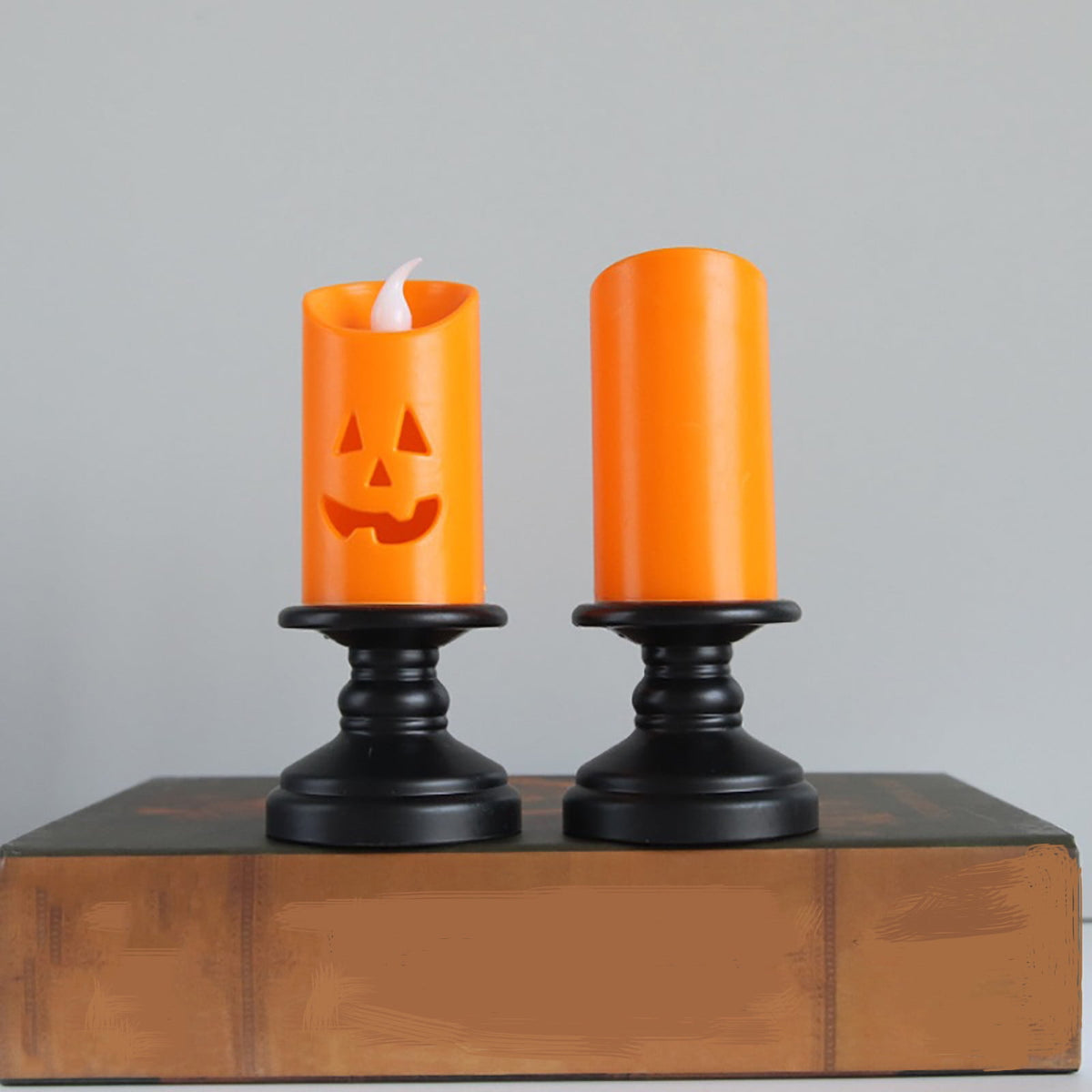 Qocolcyl 2 Pack Halloween Skeleton Lights Decorations, Halloween Candles Lamp Decoration Ornament Indoor Outdoor, Halloween Scary Decor for Home Room Table Outside Yard Lawn Garden Party Supplies