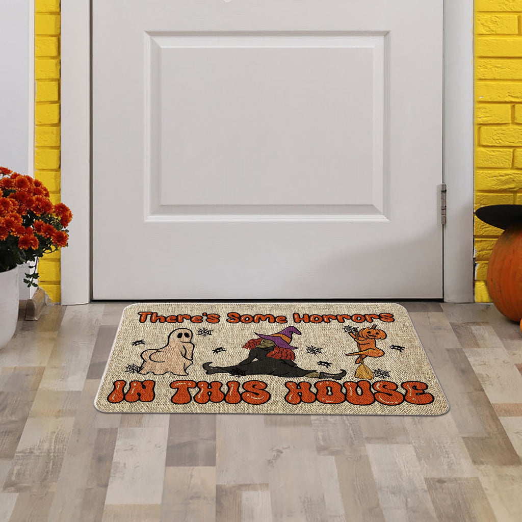 JOGZMZ Halloween Floor Mat Home Entrance Thanksgiving Pumpkin Thick Foot Mat Crystal Velvet Floor Mat