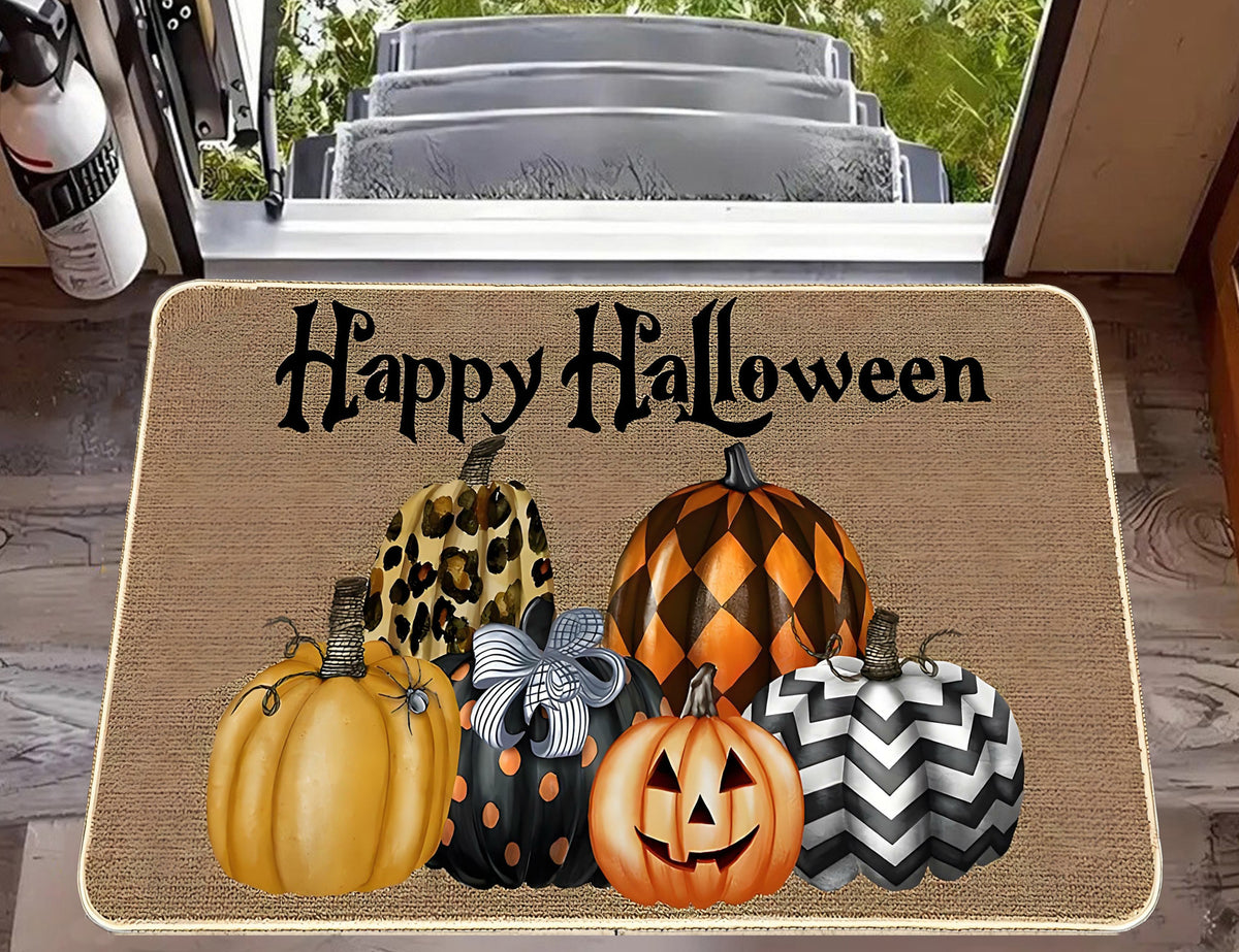 MYFLOCY Halloween Front Doormat 31x19 inch Indoor Outdoor Non Slip Floor Decoration ( Pumpkin Spooky )