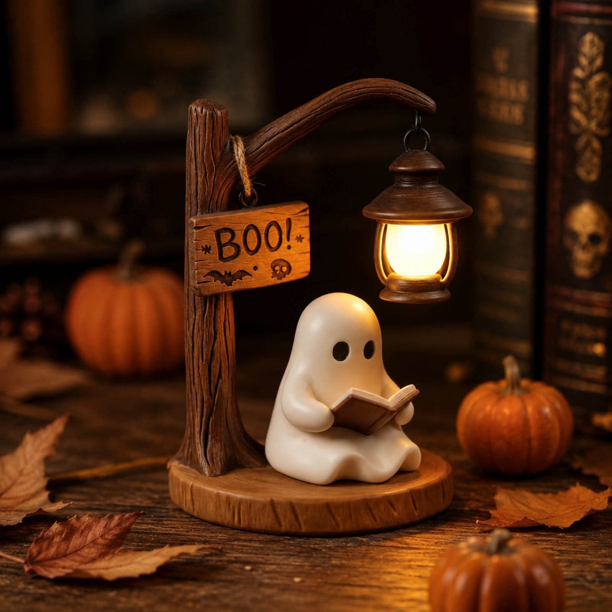 Clearance Halloween Ghost Bubble Bath Lamp, Cute Bathtub Ghost Night Lights for Halloween Decor, Reading Books Nightlight, Halloween Decorations for Indoor Readers & Book Lover Desk Home Party Gifts